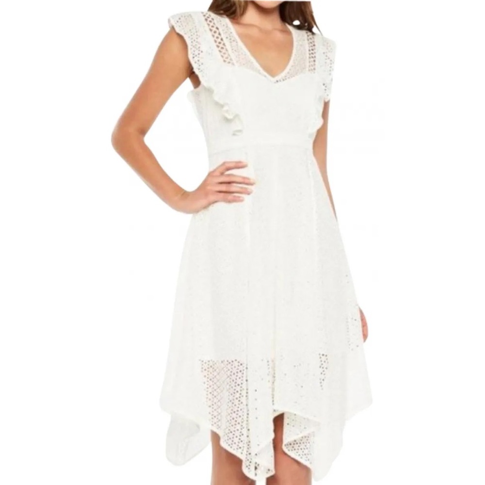 Bardot Asymmetrical White Dress